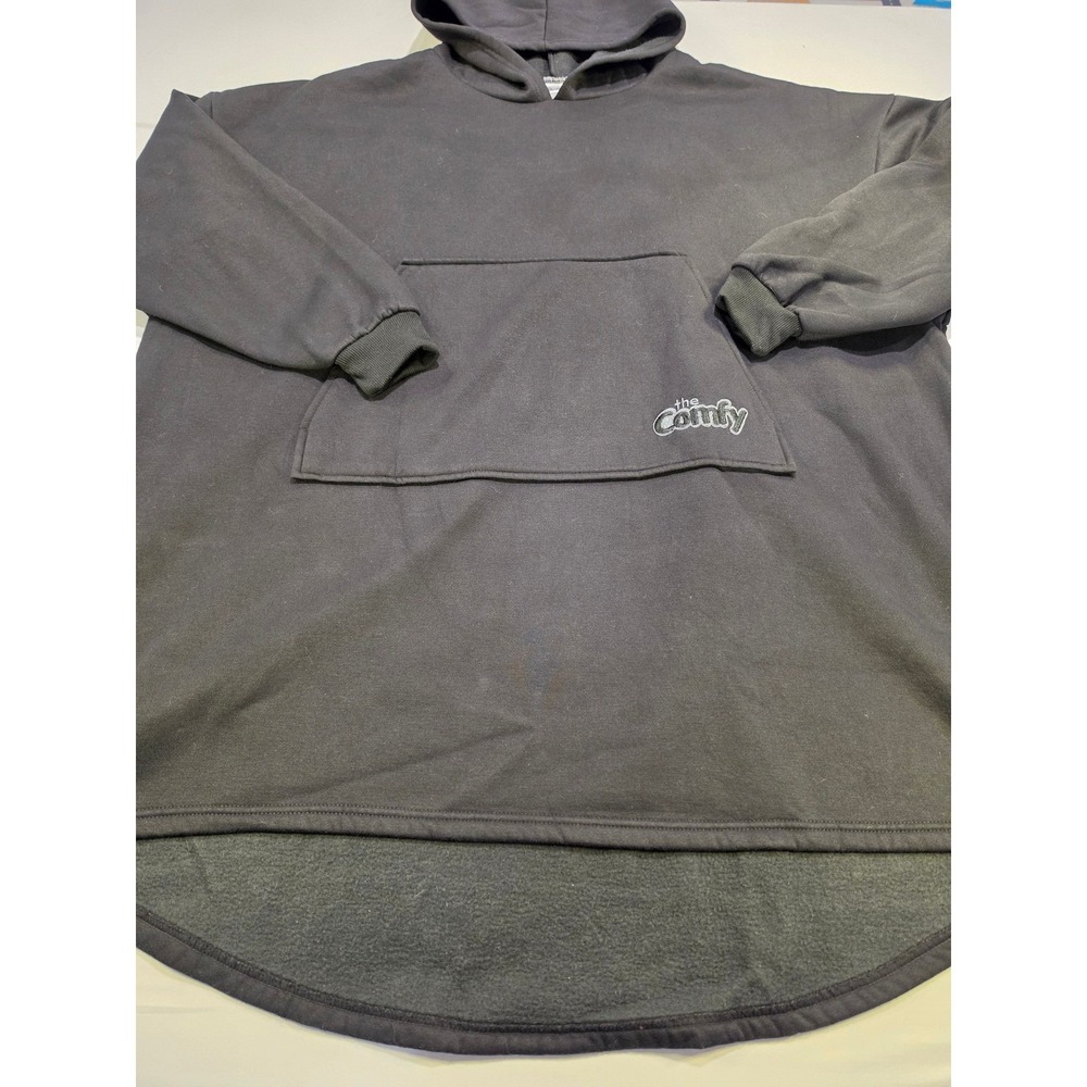 The Comfy Wearable Blanket Hoodie Oversized Fleece Sweatshirt Black One Size